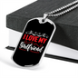 To My Girlfriend I Love My Girlfriend Red and White Necklace Stainless Steel or 18k Gold Dog Tag 24" Chain-Express Your Love Gifts