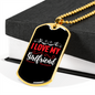 To My Girlfriend I Love My Girlfriend Red and White Necklace Stainless Steel or 18k Gold Dog Tag 24" Chain-Express Your Love Gifts