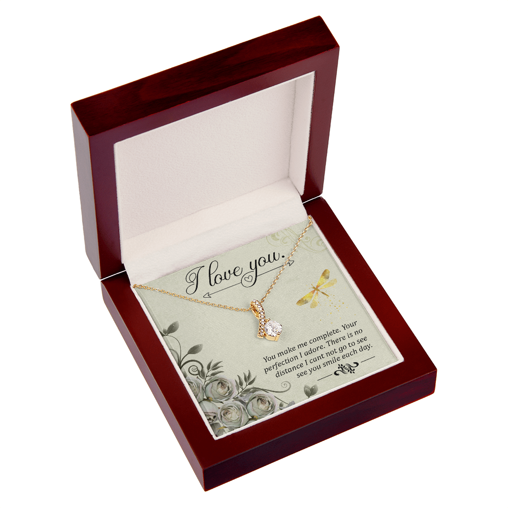 To My Girlfriend I love you Alluring Ribbon Necklace Message Card-Express Your Love Gifts