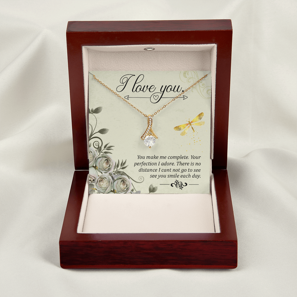 To My Girlfriend I love you Alluring Ribbon Necklace Message Card-Express Your Love Gifts