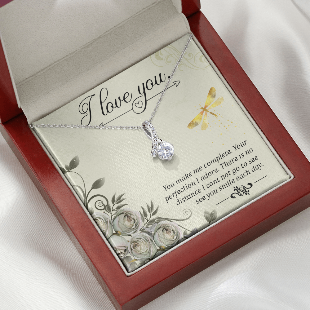 To My Girlfriend I love you Alluring Ribbon Necklace Message Card-Express Your Love Gifts