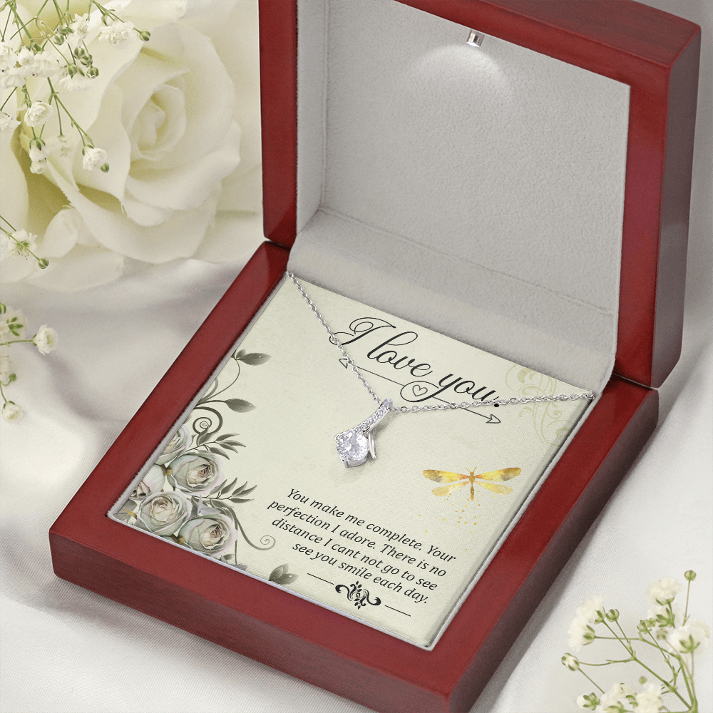 To My Girlfriend I love you Alluring Ribbon Necklace Message Card-Express Your Love Gifts