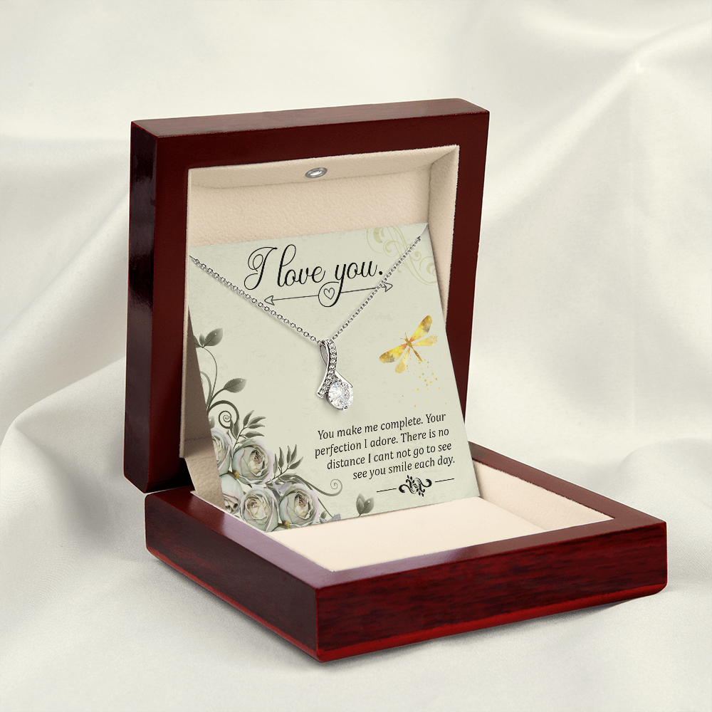 To My Girlfriend I love you Alluring Ribbon Necklace Message Card-Express Your Love Gifts