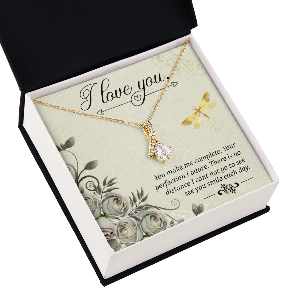 To My Girlfriend I love you Alluring Ribbon Necklace Message Card-Express Your Love Gifts