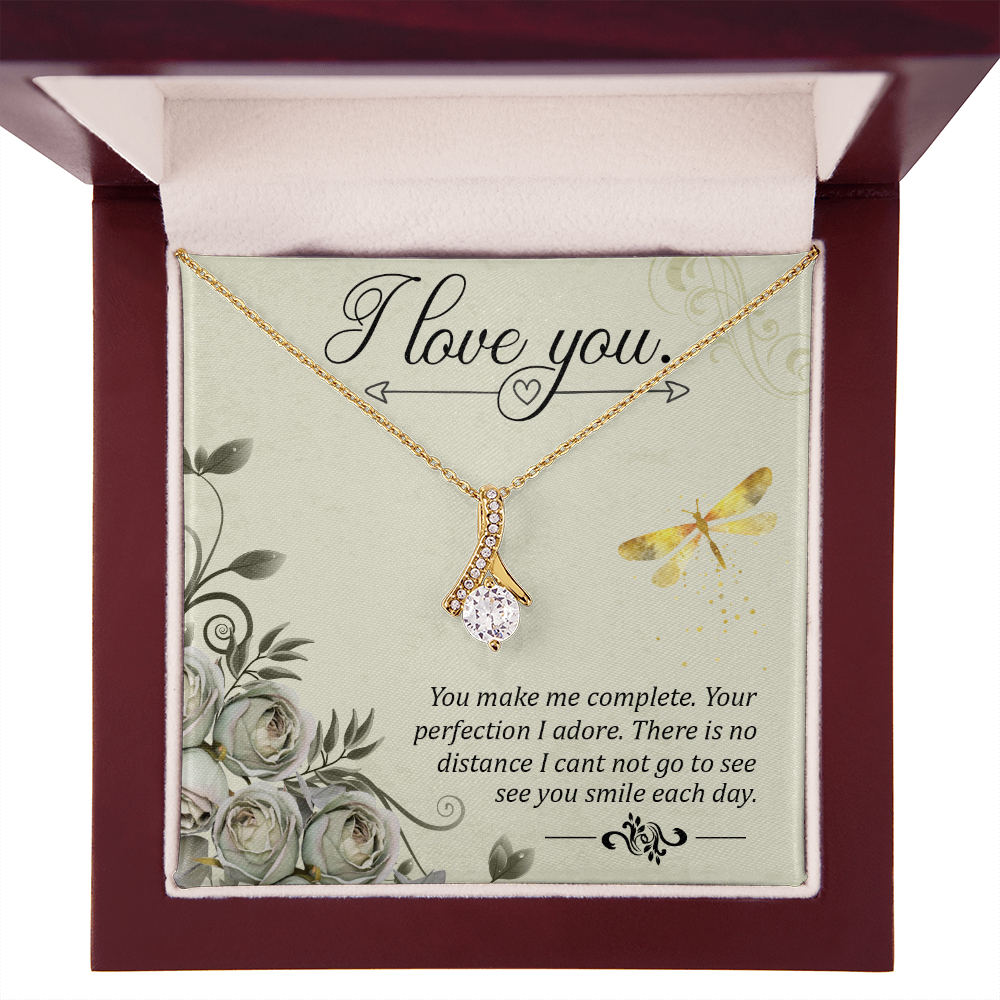 To My Girlfriend I love you Alluring Ribbon Necklace Message Card-Express Your Love Gifts