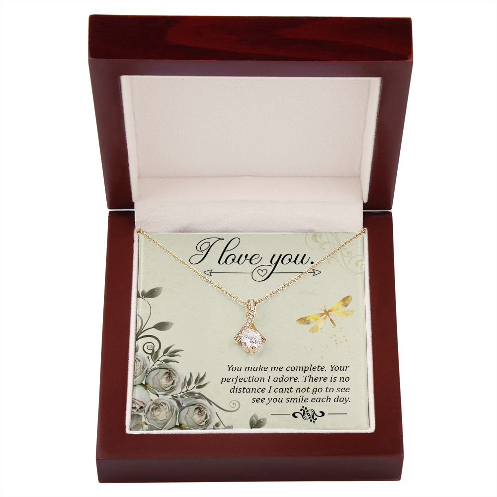 To My Girlfriend I love you Alluring Ribbon Necklace Message Card-Express Your Love Gifts