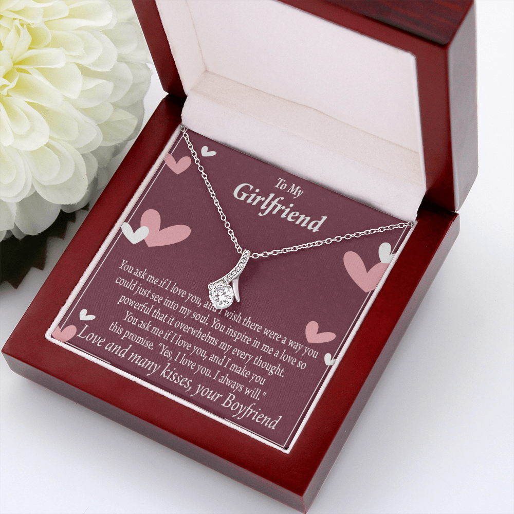 To My Girlfriend I Love You And I Always Will Alluring Ribbon Necklace Message Card-Express Your Love Gifts