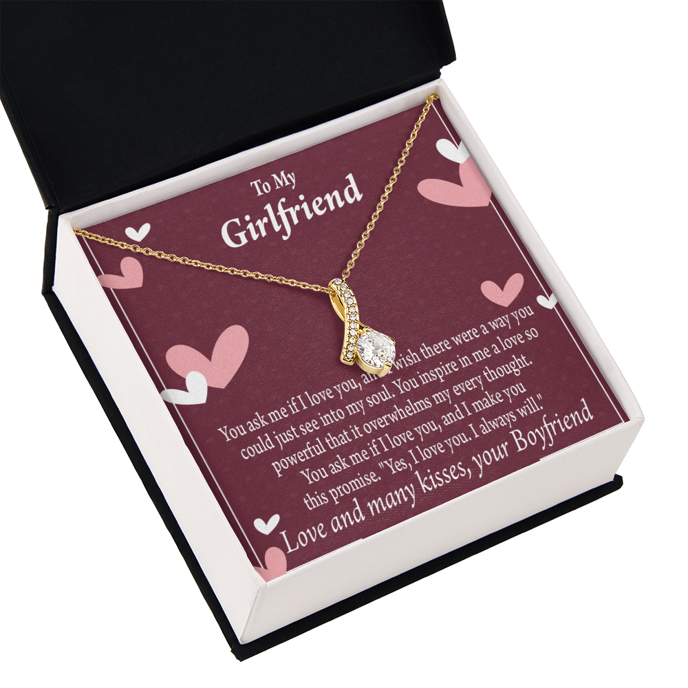 To My Girlfriend I Love You And I Always Will Alluring Ribbon Necklace Message Card-Express Your Love Gifts