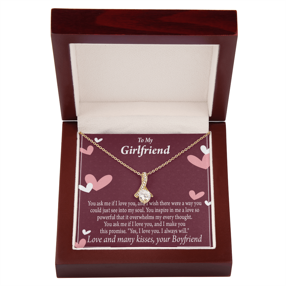 To My Girlfriend I Love You And I Always Will Alluring Ribbon Necklace Message Card-Express Your Love Gifts