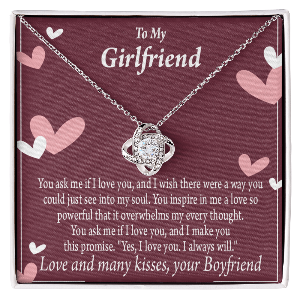To My Girlfriend I Love You And I Always Will Infinity Knot Necklace Message Card-Express Your Love Gifts