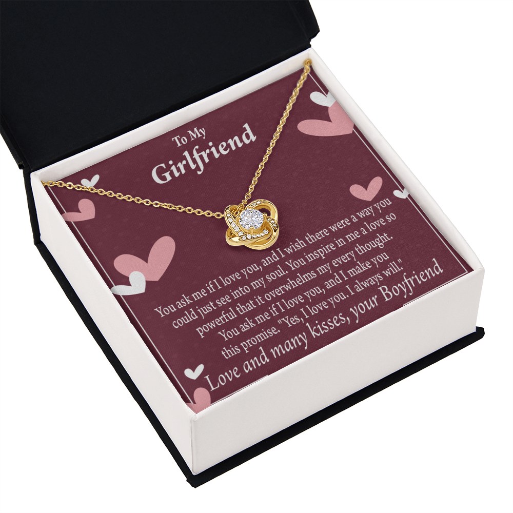 To My Girlfriend I Love You And I Always Will Infinity Knot Necklace Message Card-Express Your Love Gifts