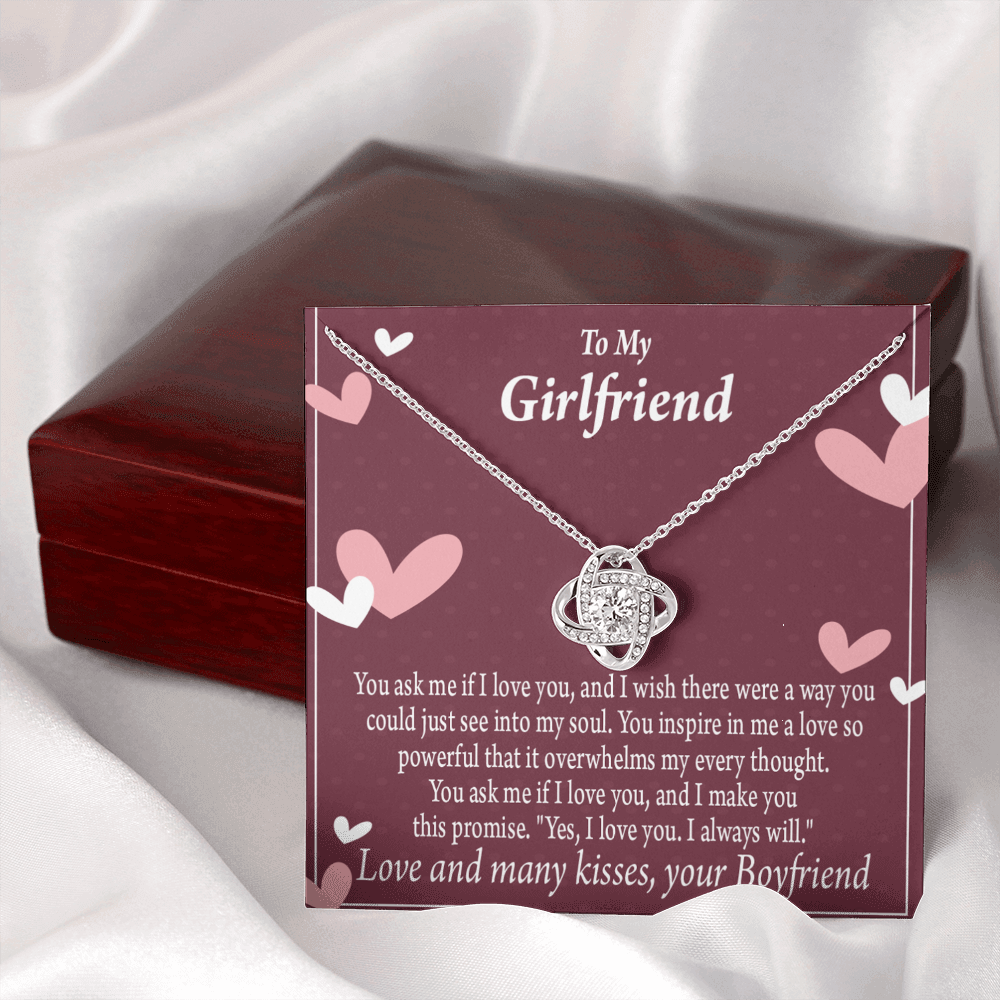 To My Girlfriend I Love You And I Always Will Infinity Knot Necklace Message Card-Express Your Love Gifts