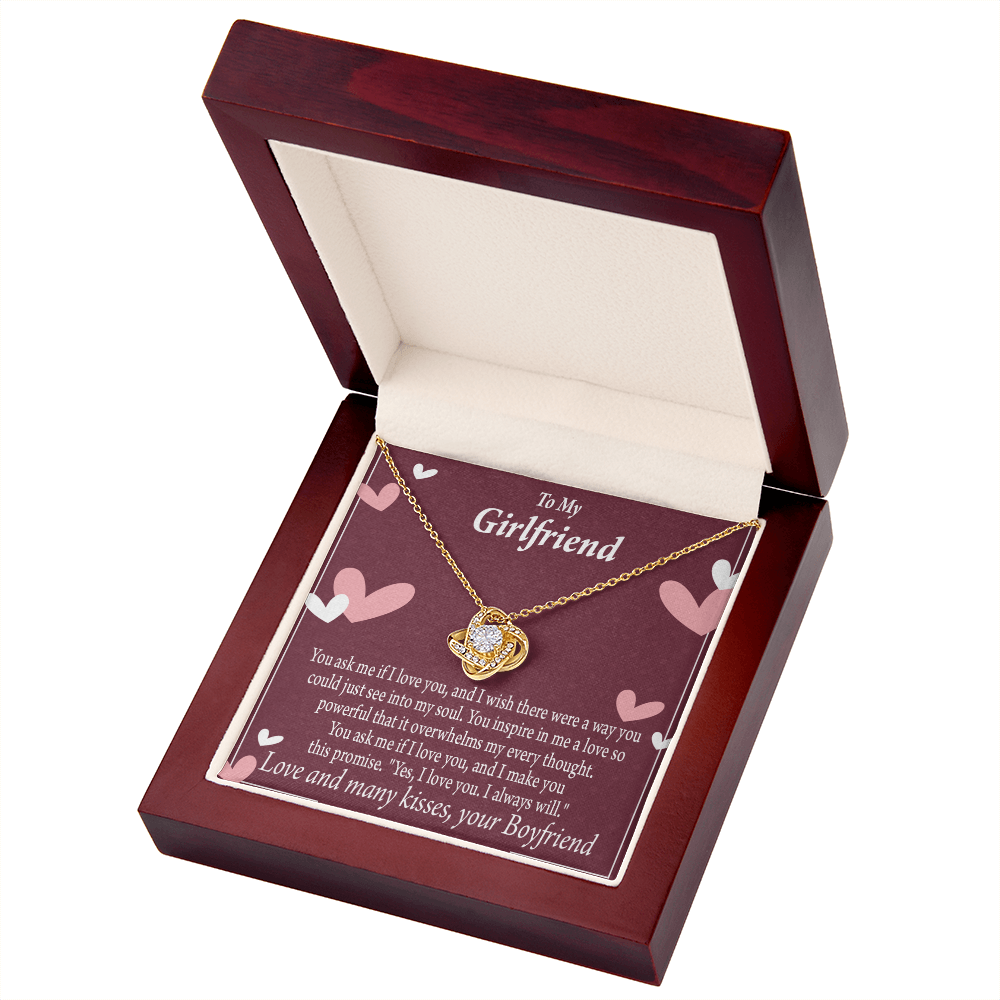 To My Girlfriend I Love You And I Always Will Infinity Knot Necklace Message Card-Express Your Love Gifts