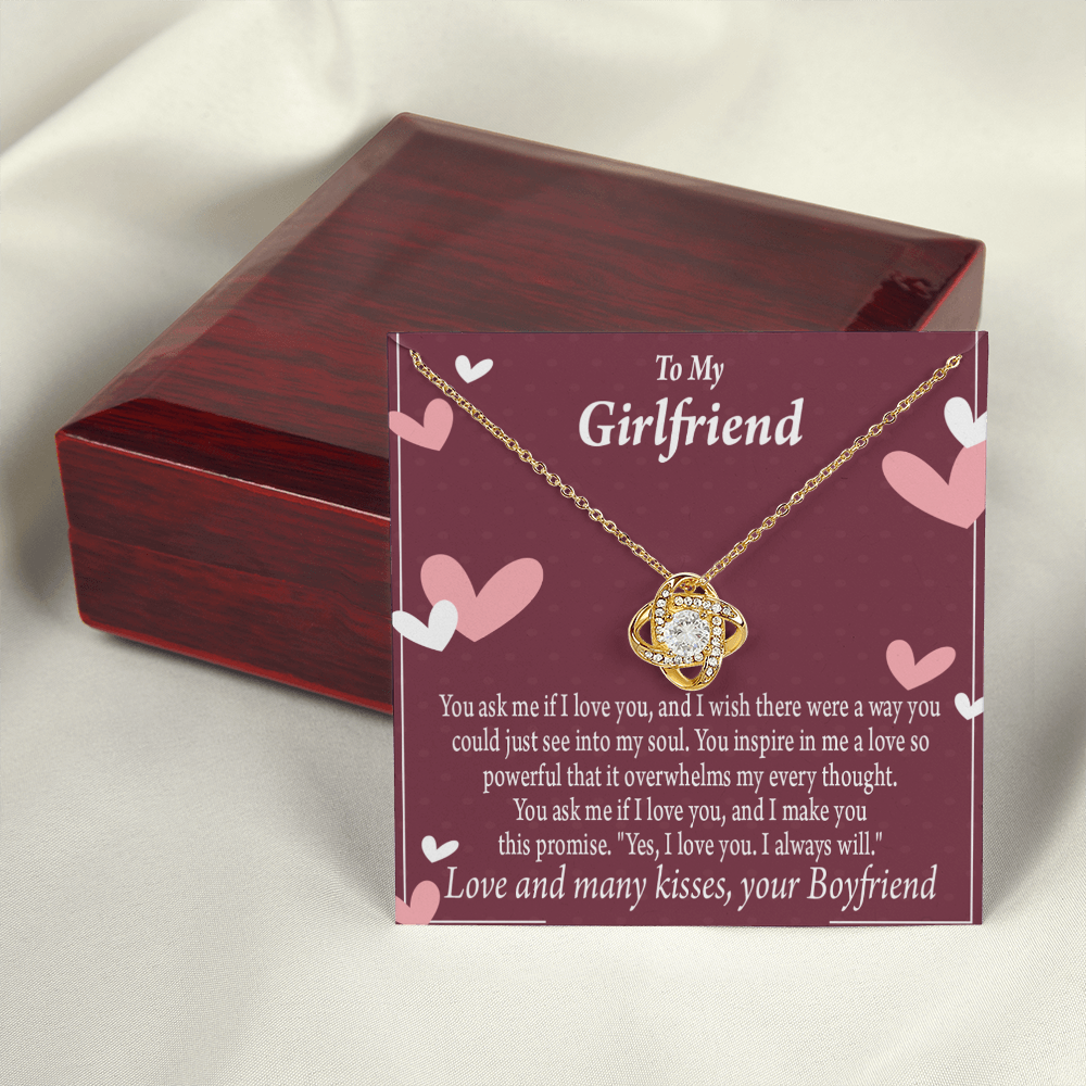 To My Girlfriend I Love You And I Always Will Infinity Knot Necklace Message Card-Express Your Love Gifts