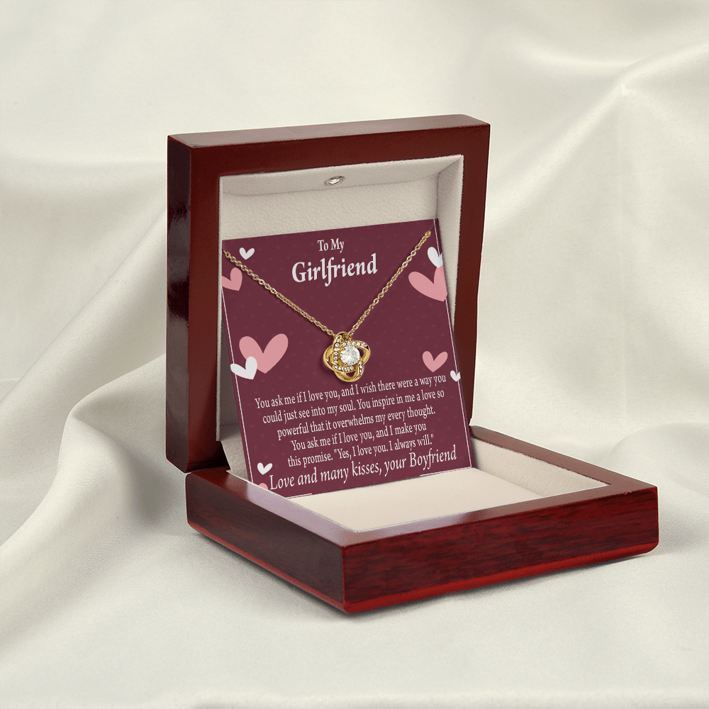 To My Girlfriend I Love You And I Always Will Infinity Knot Necklace Message Card-Express Your Love Gifts