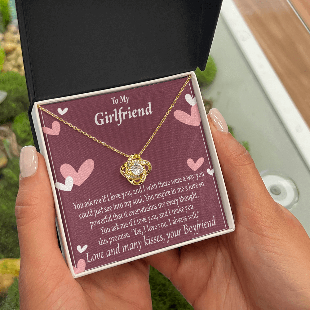 To My Girlfriend I Love You And I Always Will Infinity Knot Necklace Message Card-Express Your Love Gifts