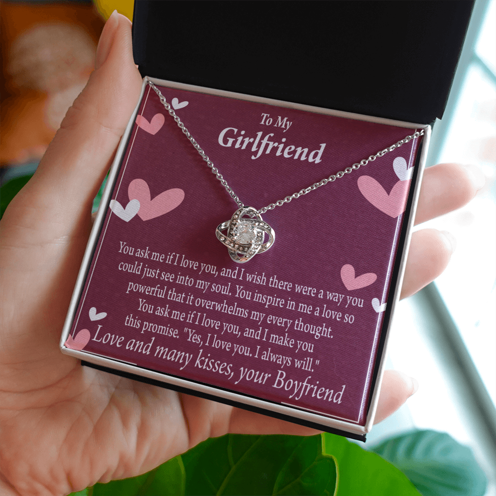 To My Girlfriend I Love You And I Always Will Infinity Knot Necklace Message Card-Express Your Love Gifts