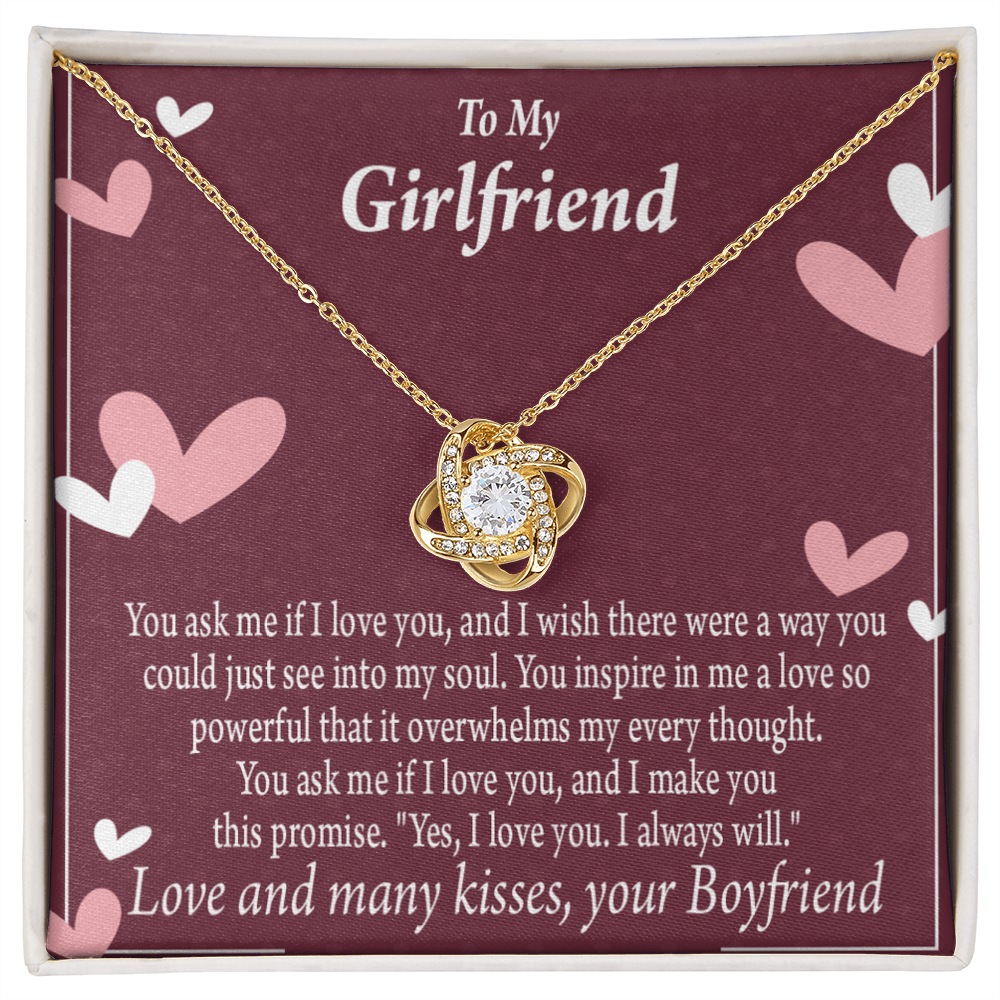 To My Girlfriend I Love You And I Always Will Infinity Knot Necklace Message Card-Express Your Love Gifts
