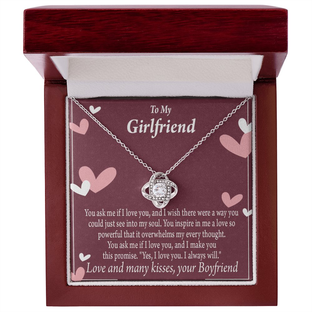 To My Girlfriend I Love You And I Always Will Infinity Knot Necklace Message Card-Express Your Love Gifts
