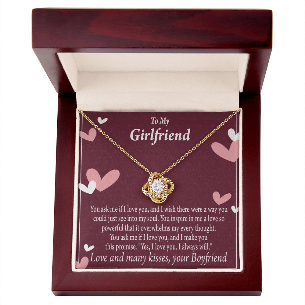 To My Girlfriend I Love You And I Always Will Infinity Knot Necklace Message Card-Express Your Love Gifts