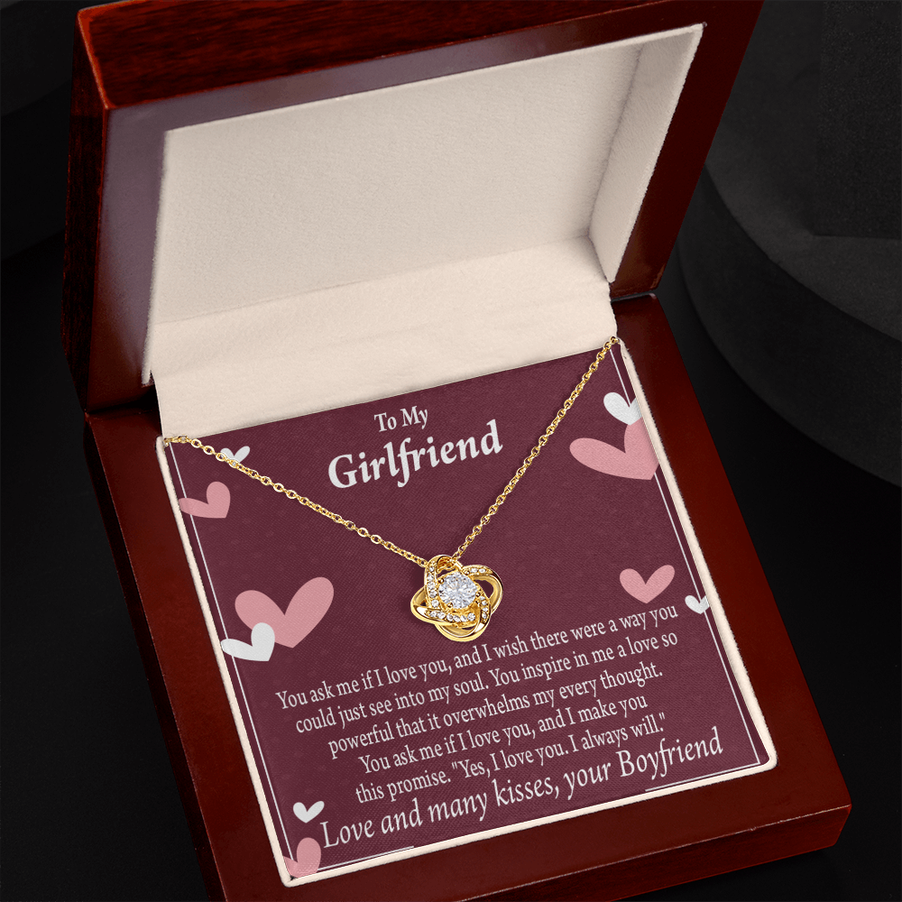 To My Girlfriend I Love You And I Always Will Infinity Knot Necklace Message Card-Express Your Love Gifts