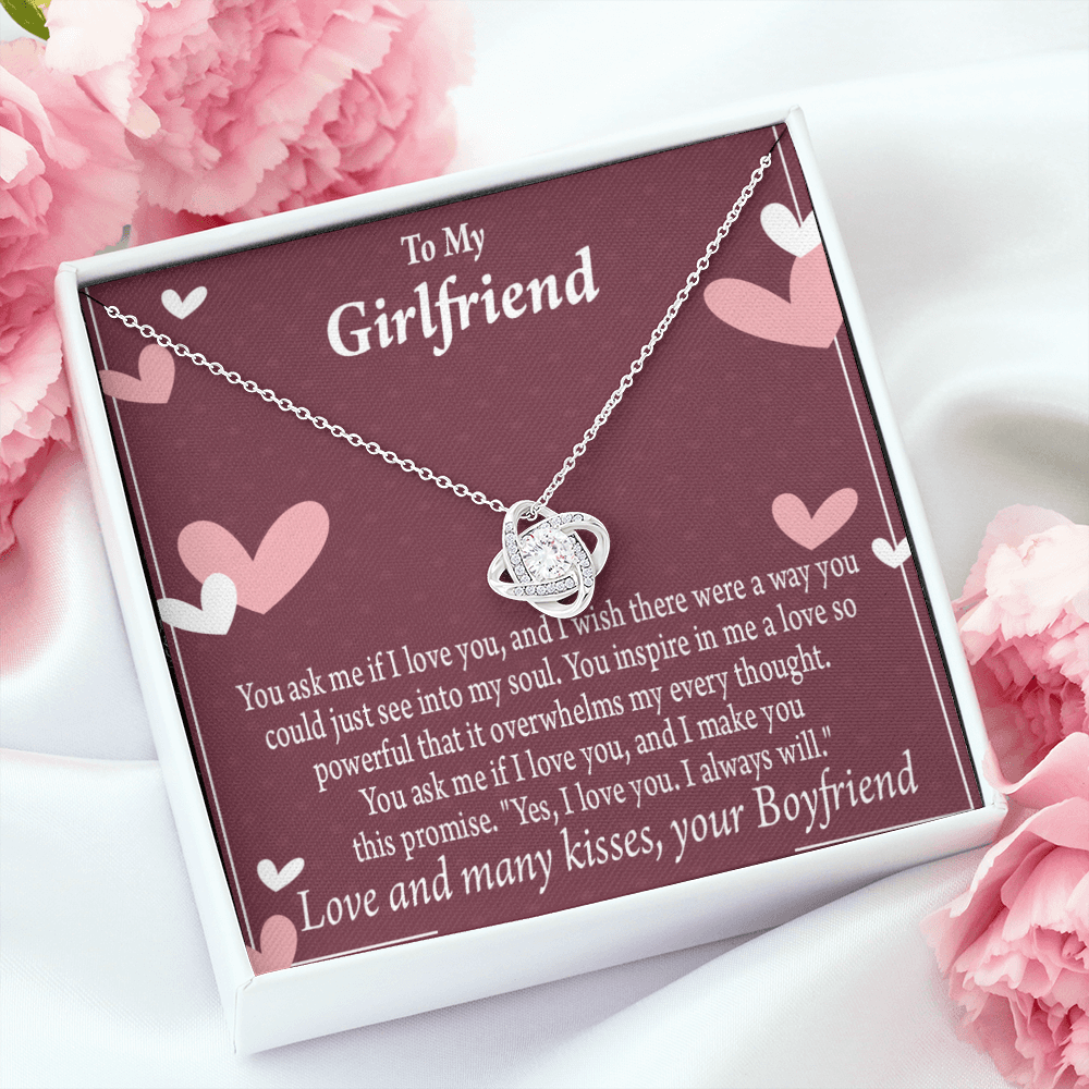 To My Girlfriend I Love You And I Always Will Infinity Knot Necklace Message Card-Express Your Love Gifts