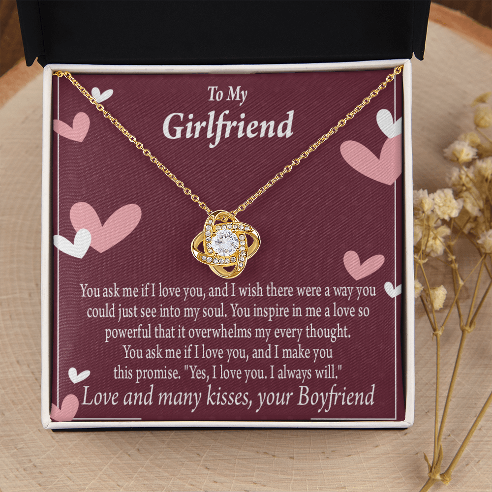To My Girlfriend I Love You And I Always Will Infinity Knot Necklace Message Card-Express Your Love Gifts