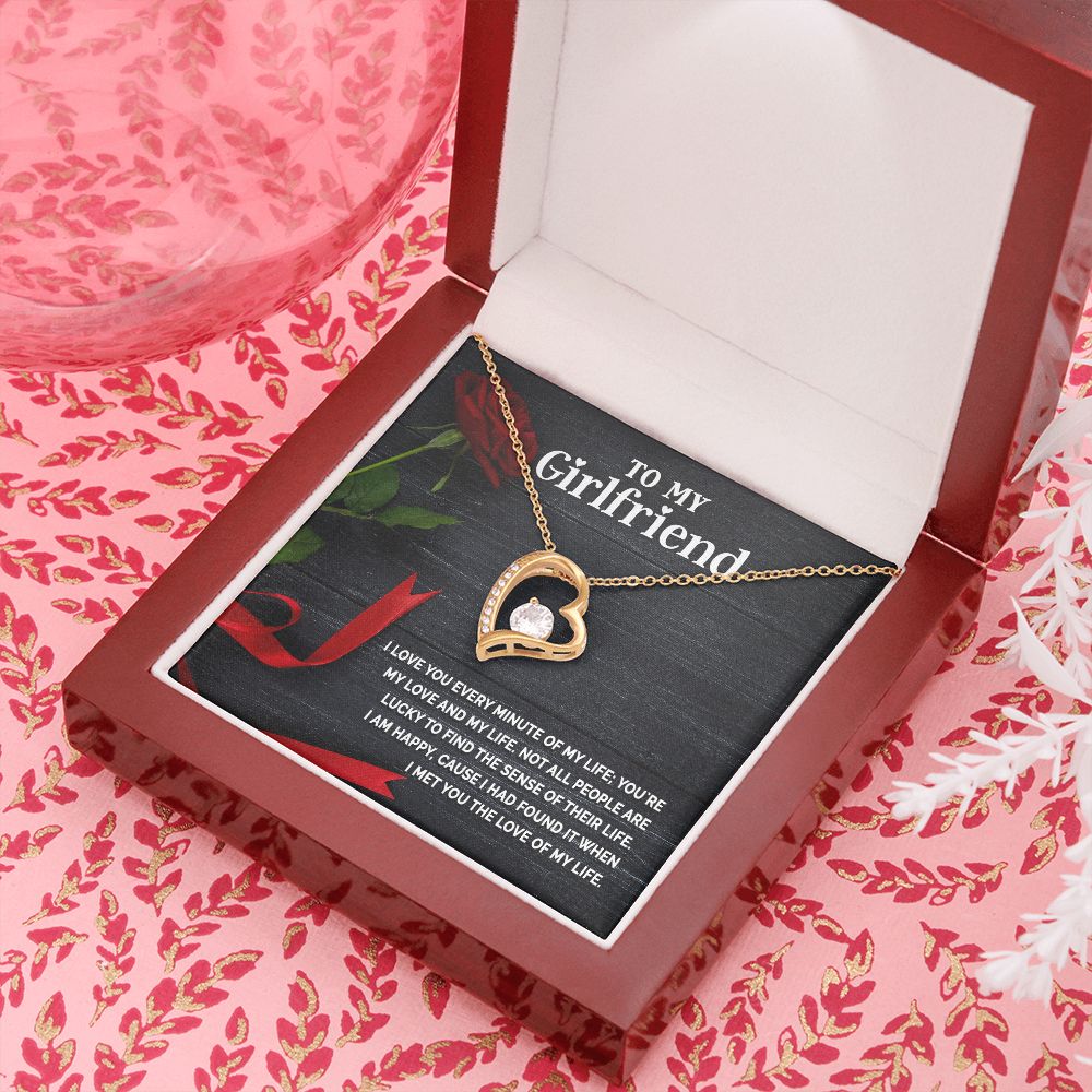 To My Girlfriend I Love You Every Minute of My Life Forever Necklace w Message Card-Express Your Love Gifts