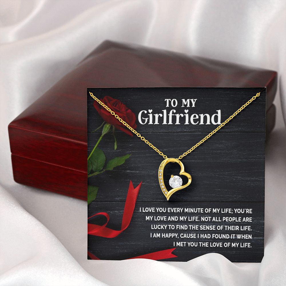 To My Girlfriend I Love You Every Minute of My Life Forever Necklace w Message Card-Express Your Love Gifts