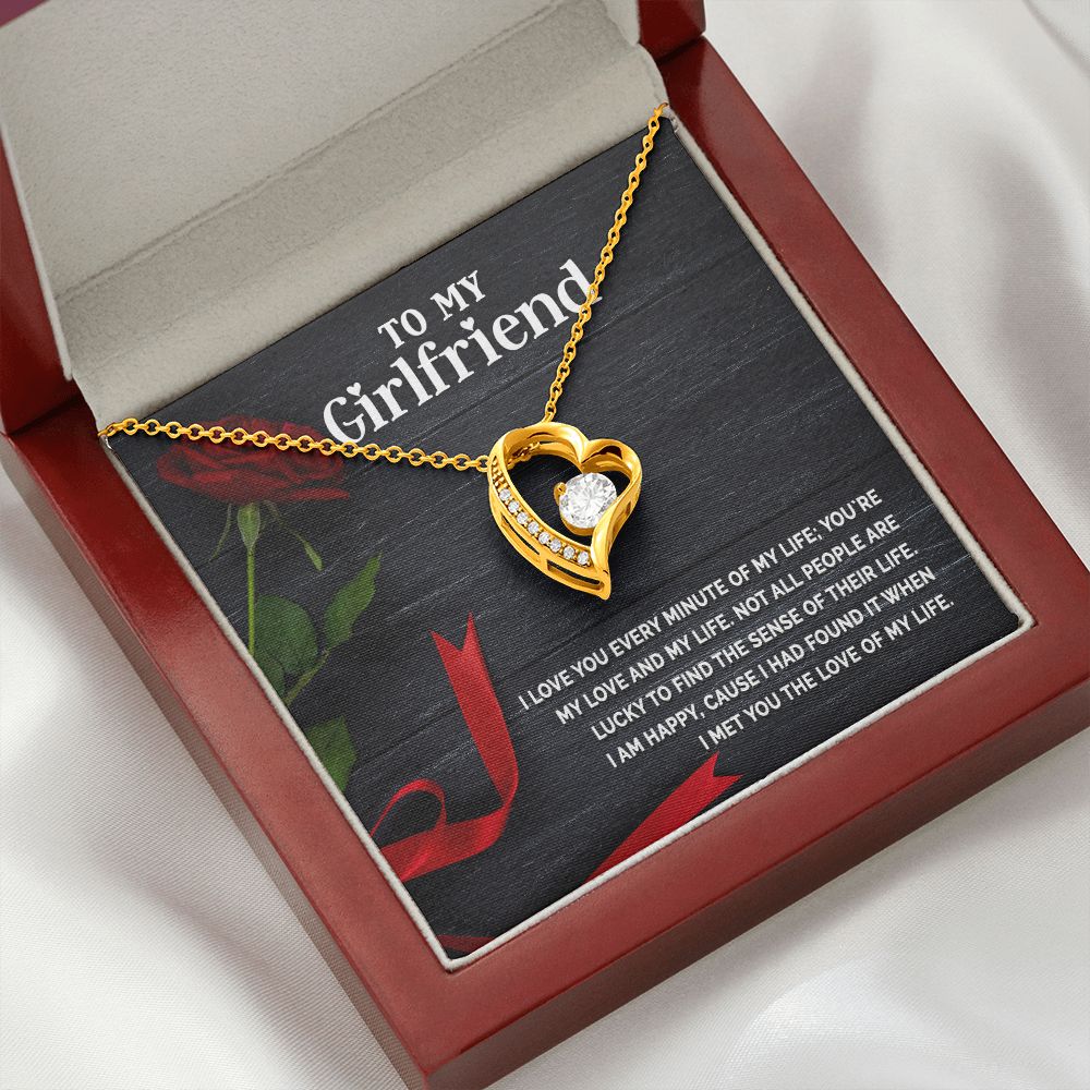 To My Girlfriend I Love You Every Minute of My Life Forever Necklace w Message Card-Express Your Love Gifts