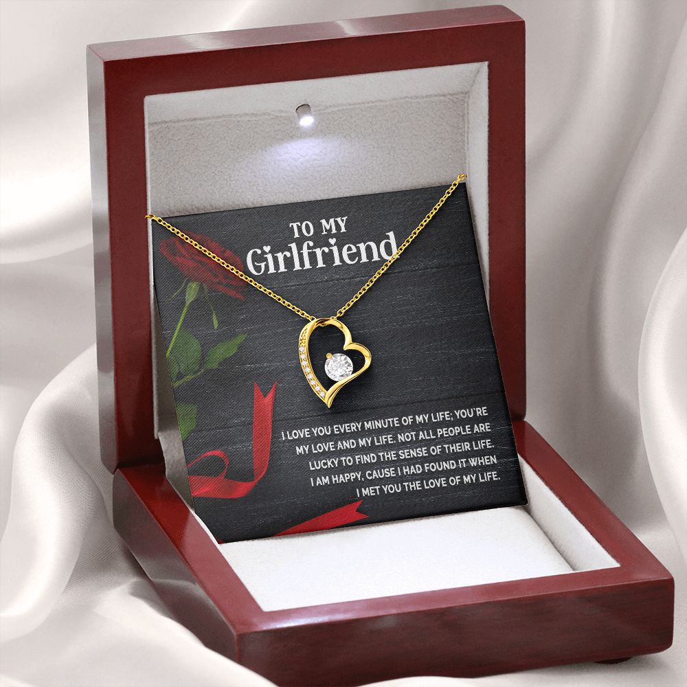 To My Girlfriend I Love You Every Minute of My Life Forever Necklace w Message Card-Express Your Love Gifts