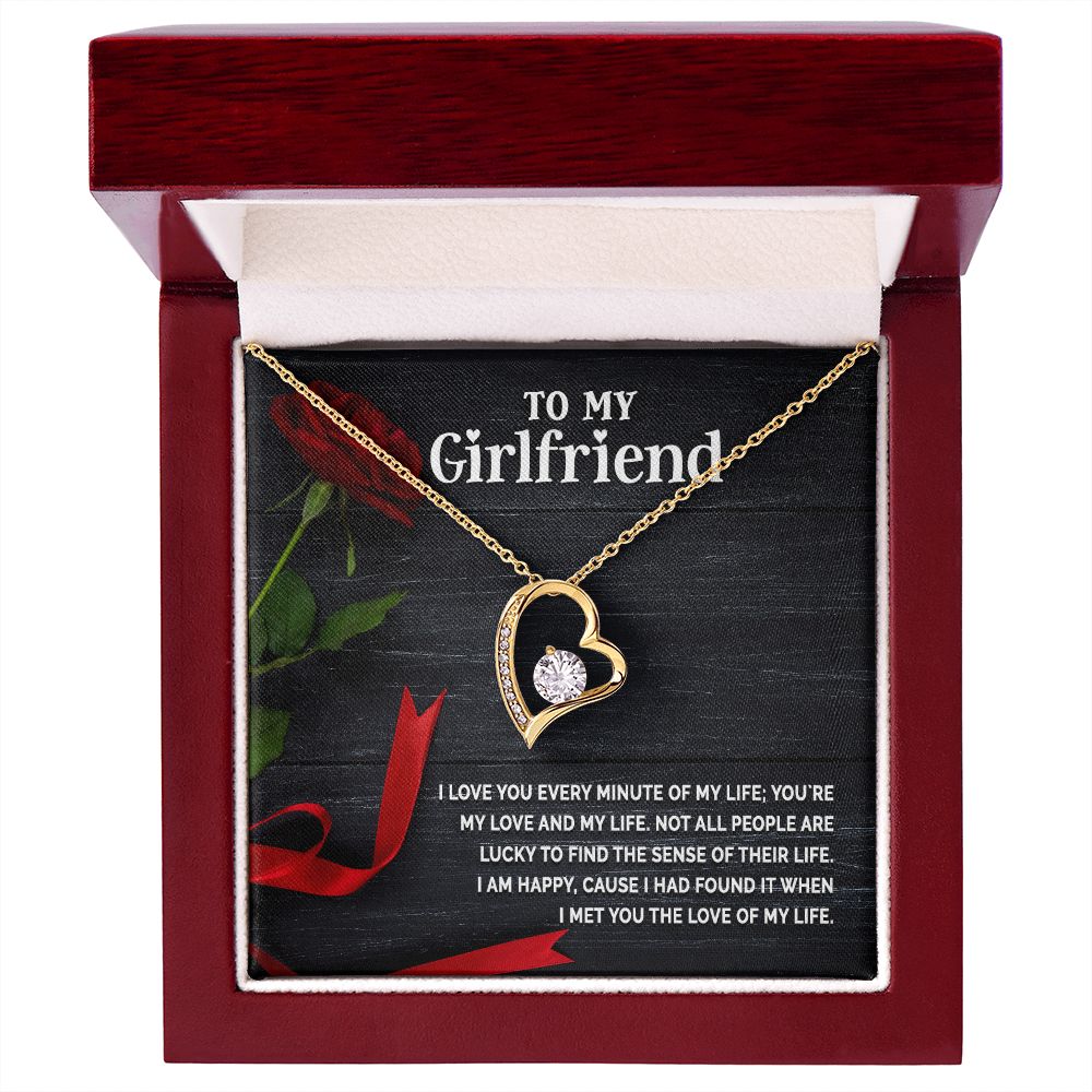 To My Girlfriend I Love You Every Minute of My Life Forever Necklace w Message Card-Express Your Love Gifts