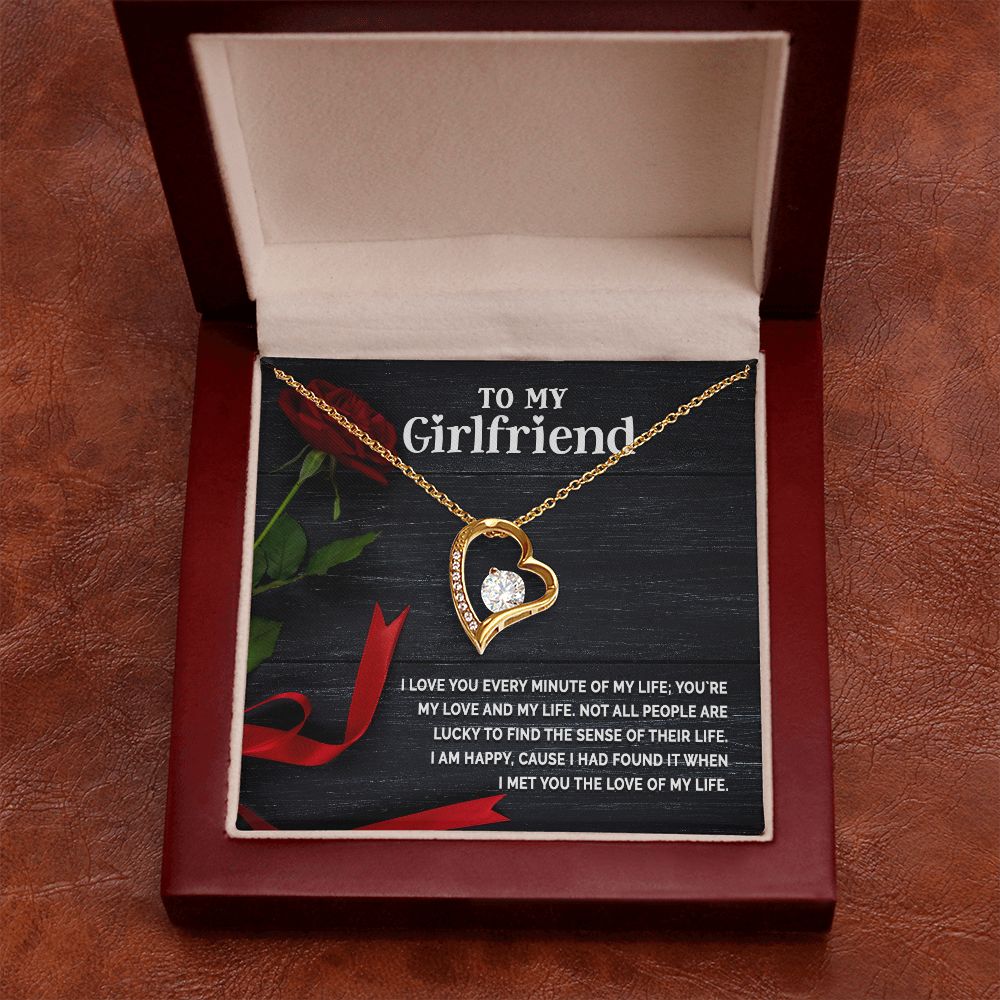 To My Girlfriend I Love You Every Minute of My Life Forever Necklace w Message Card-Express Your Love Gifts