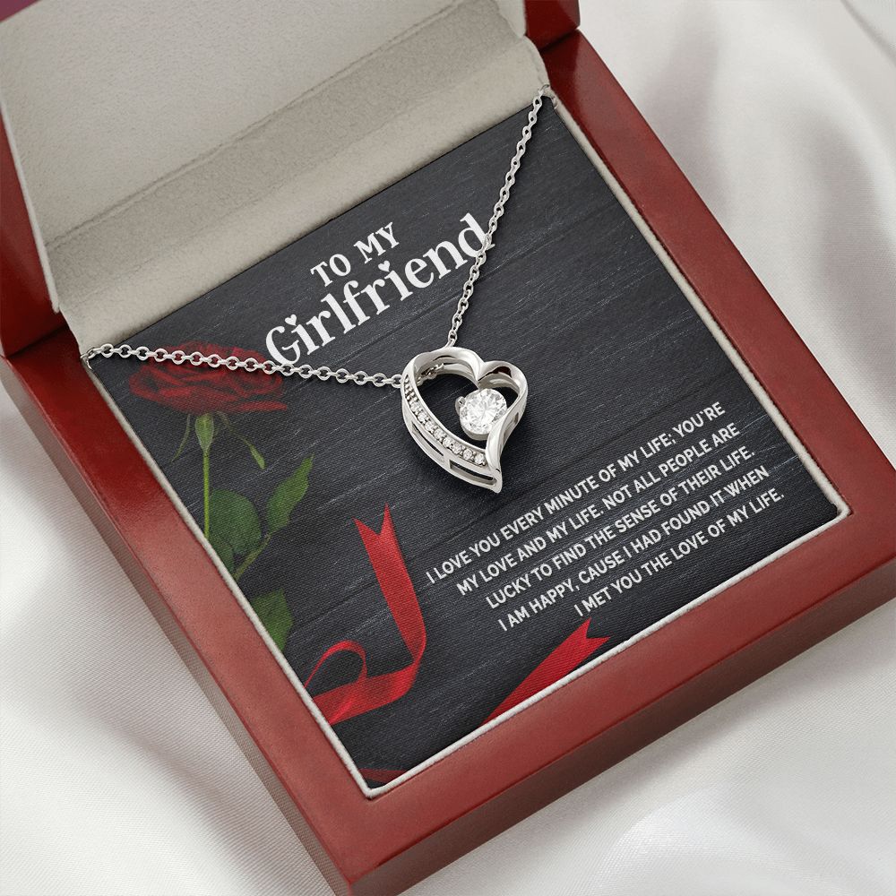 To My Girlfriend I Love You Every Minute of My Life Forever Necklace w Message Card-Express Your Love Gifts