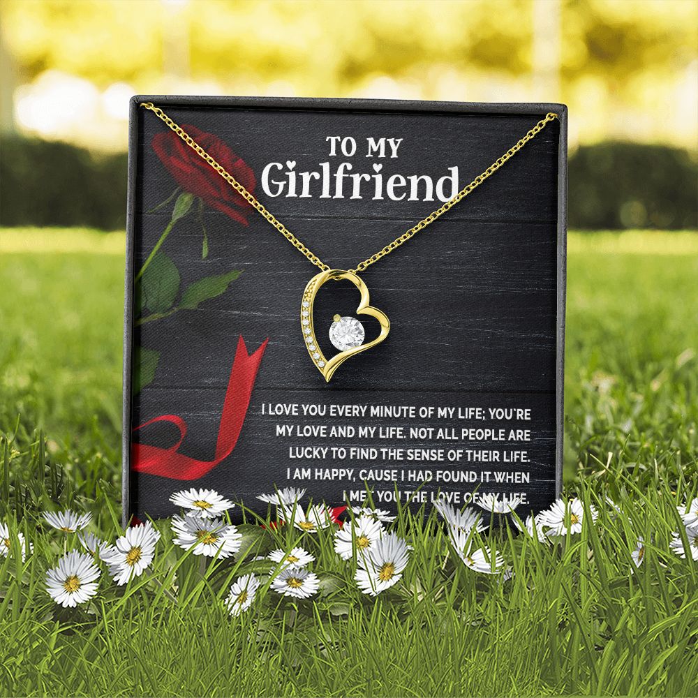To My Girlfriend I Love You Every Minute of My Life Forever Necklace w Message Card-Express Your Love Gifts