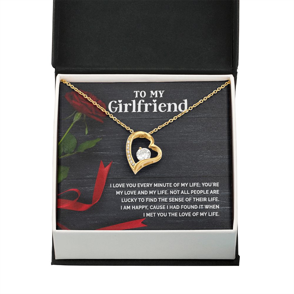 To My Girlfriend I Love You Every Minute of My Life Forever Necklace w Message Card-Express Your Love Gifts