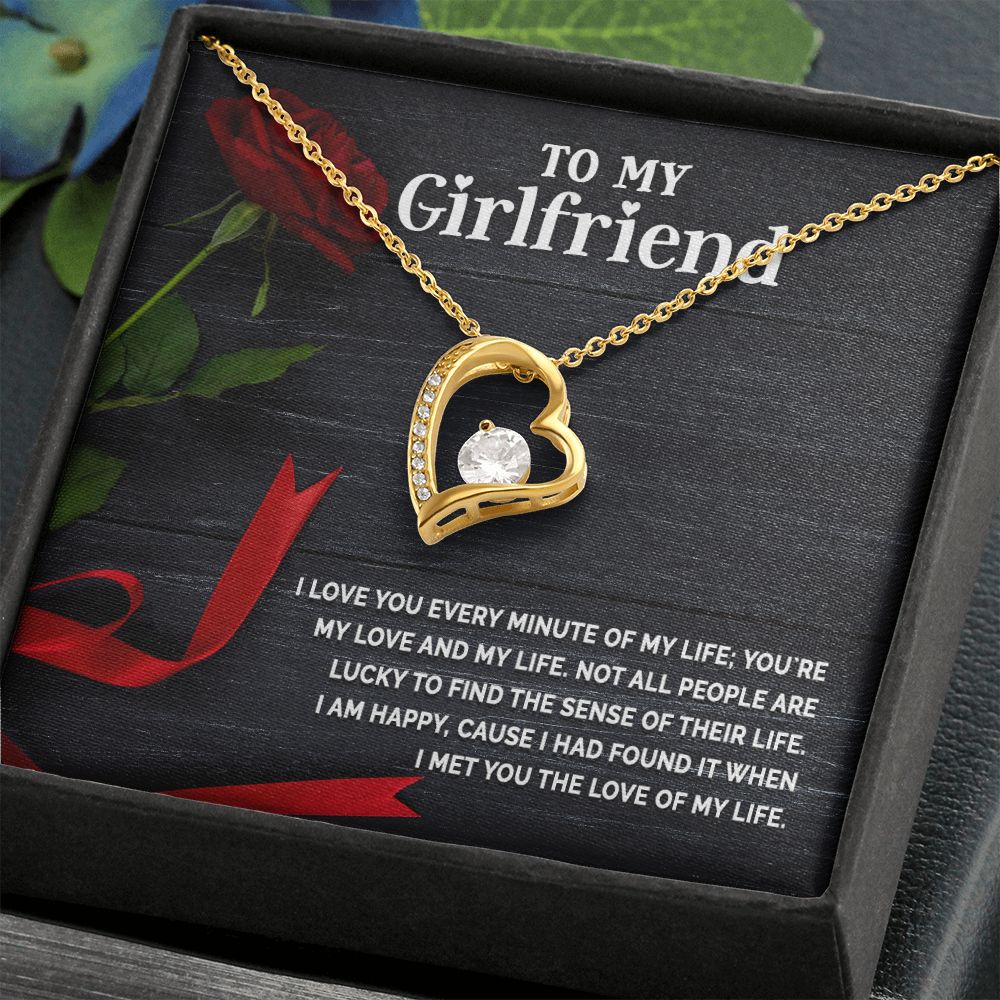 To My Girlfriend I Love You Every Minute of My Life Forever Necklace w Message Card-Express Your Love Gifts