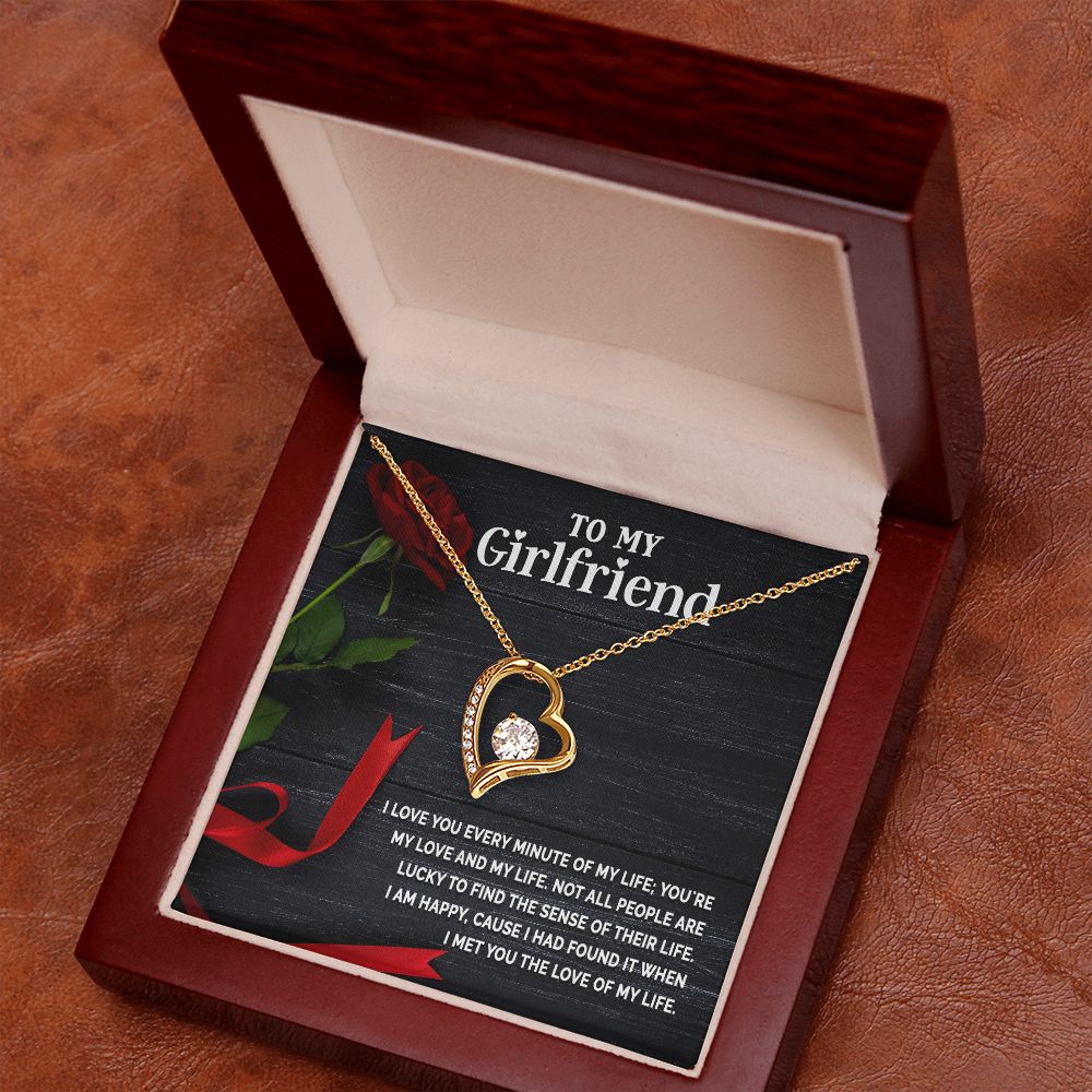 To My Girlfriend I Love You Every Minute of My Life Forever Necklace w Message Card-Express Your Love Gifts