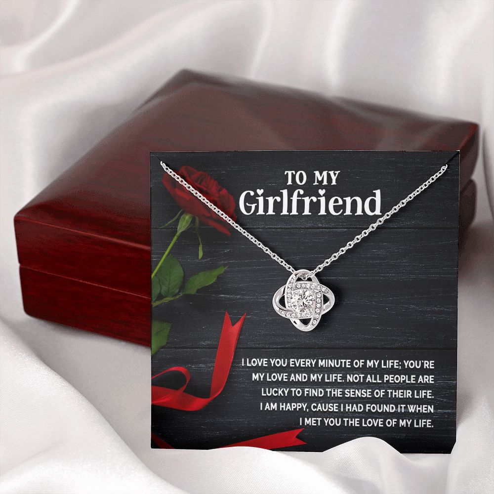 To My Girlfriend I Love You Every Minute of My Life Infinity Knot Necklace Message Card-Express Your Love Gifts