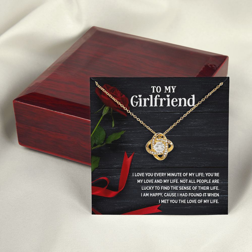 To My Girlfriend I Love You Every Minute of My Life Infinity Knot Necklace Message Card-Express Your Love Gifts