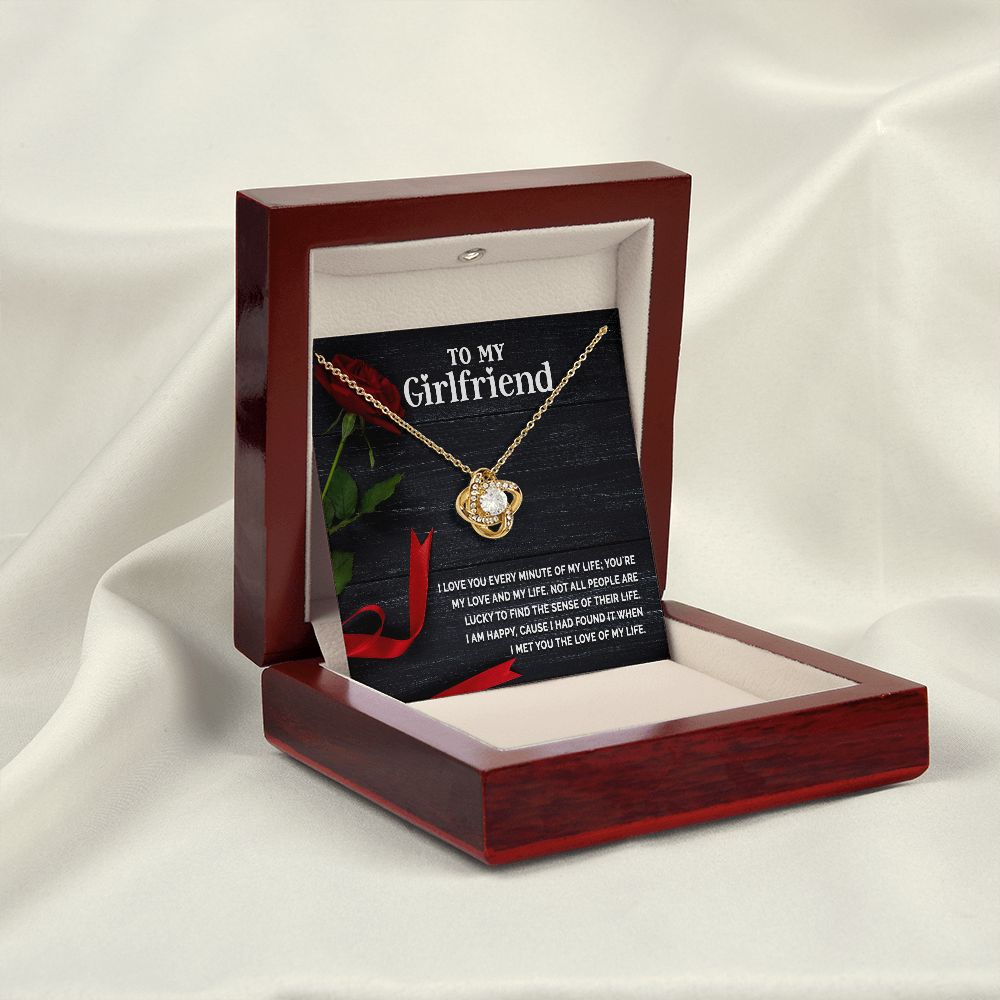 To My Girlfriend I Love You Every Minute of My Life Infinity Knot Necklace Message Card-Express Your Love Gifts