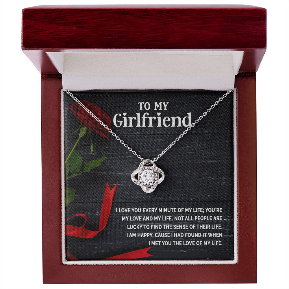 To My Girlfriend I Love You Every Minute of My Life Infinity Knot Necklace Message Card-Express Your Love Gifts