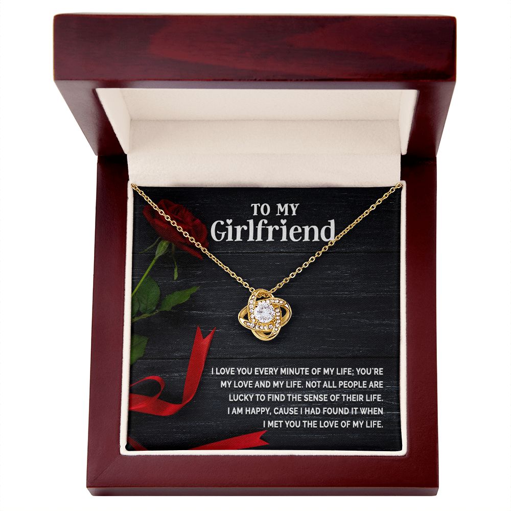 To My Girlfriend I Love You Every Minute of My Life Infinity Knot Necklace Message Card-Express Your Love Gifts