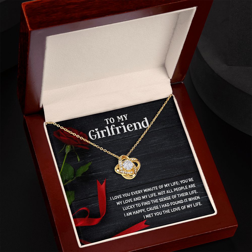 To My Girlfriend I Love You Every Minute of My Life Infinity Knot Necklace Message Card-Express Your Love Gifts