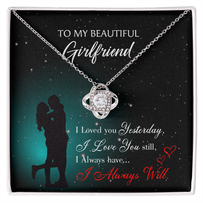 To My Girlfriend I Love You Forever Infinity Knot Necklace Message Card-Express Your Love Gifts