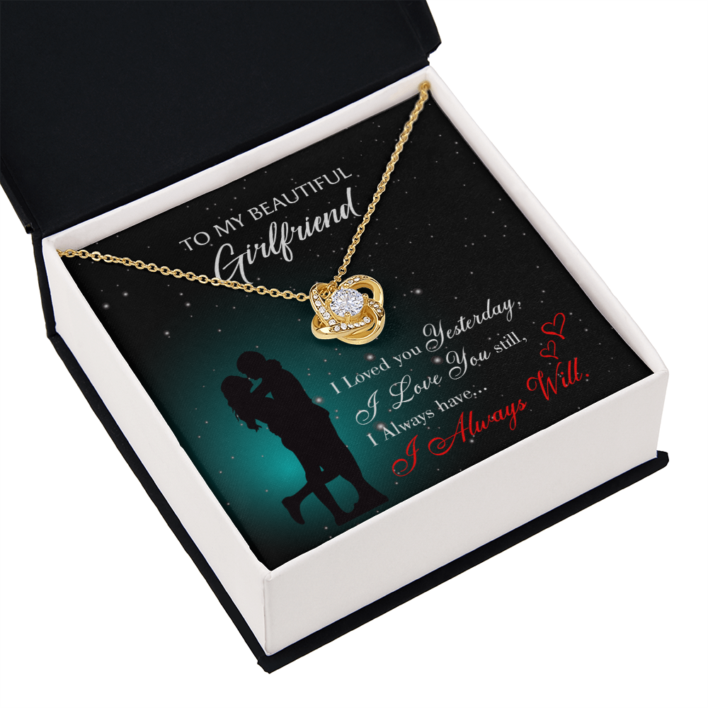 To My Girlfriend I Love You Forever Infinity Knot Necklace Message Card-Express Your Love Gifts