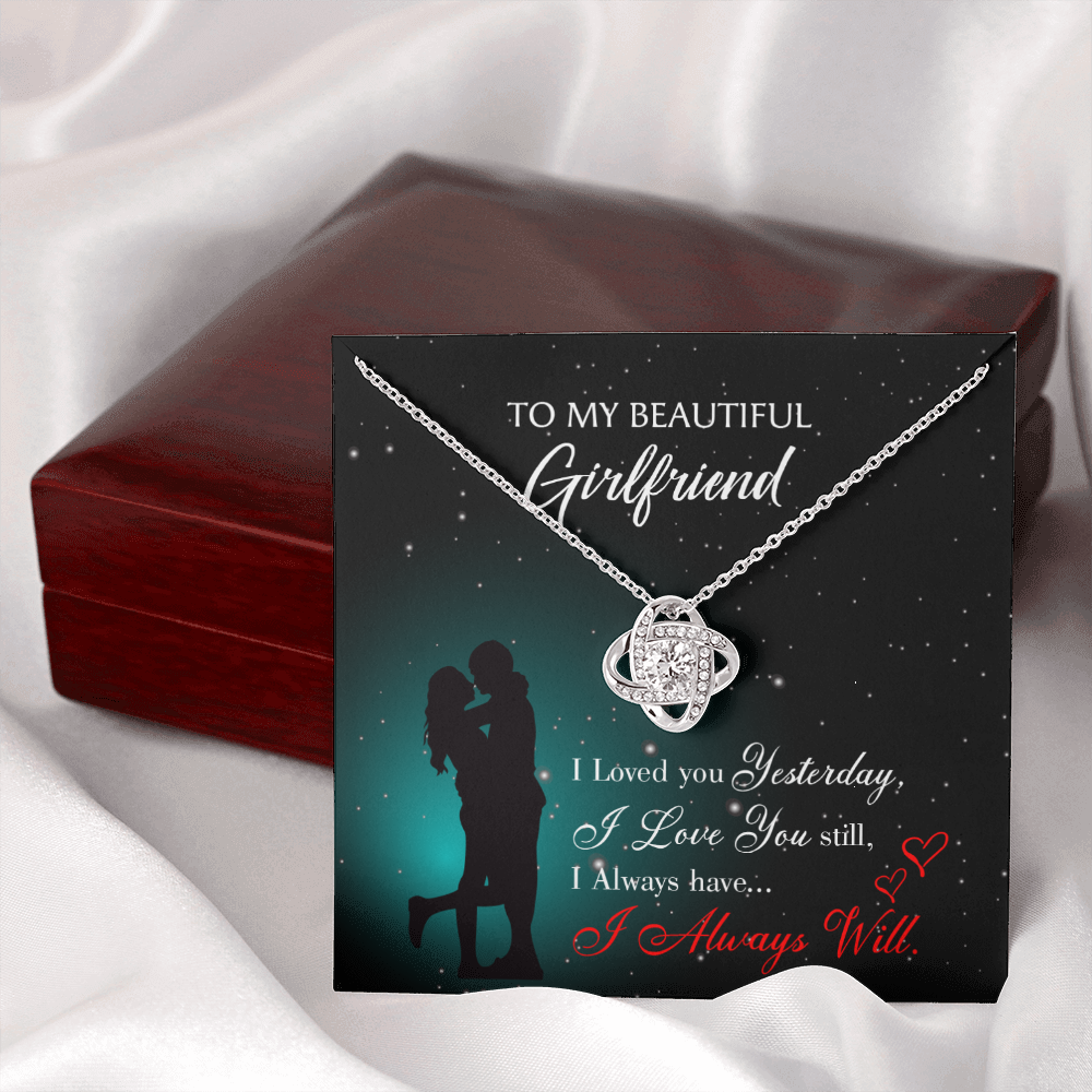 To My Girlfriend I Love You Forever Infinity Knot Necklace Message Card-Express Your Love Gifts