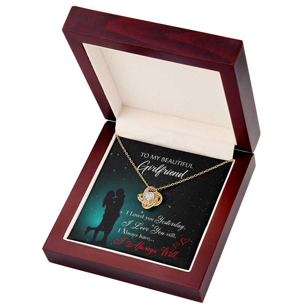 To My Girlfriend I Love You Forever Infinity Knot Necklace Message Card-Express Your Love Gifts
