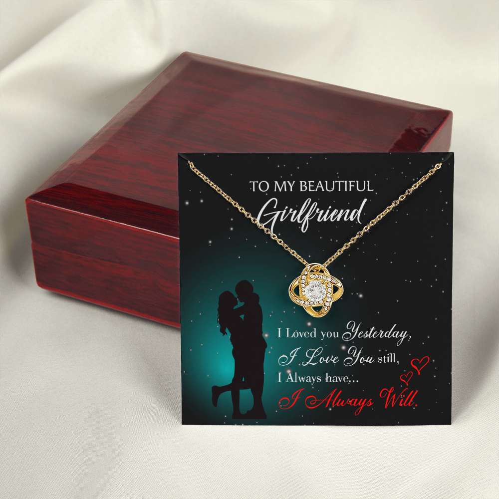 To My Girlfriend I Love You Forever Infinity Knot Necklace Message Card-Express Your Love Gifts