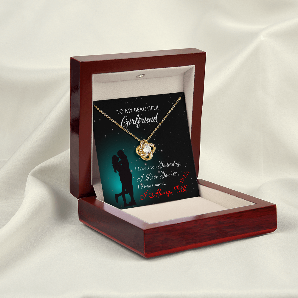 To My Girlfriend I Love You Forever Infinity Knot Necklace Message Card-Express Your Love Gifts
